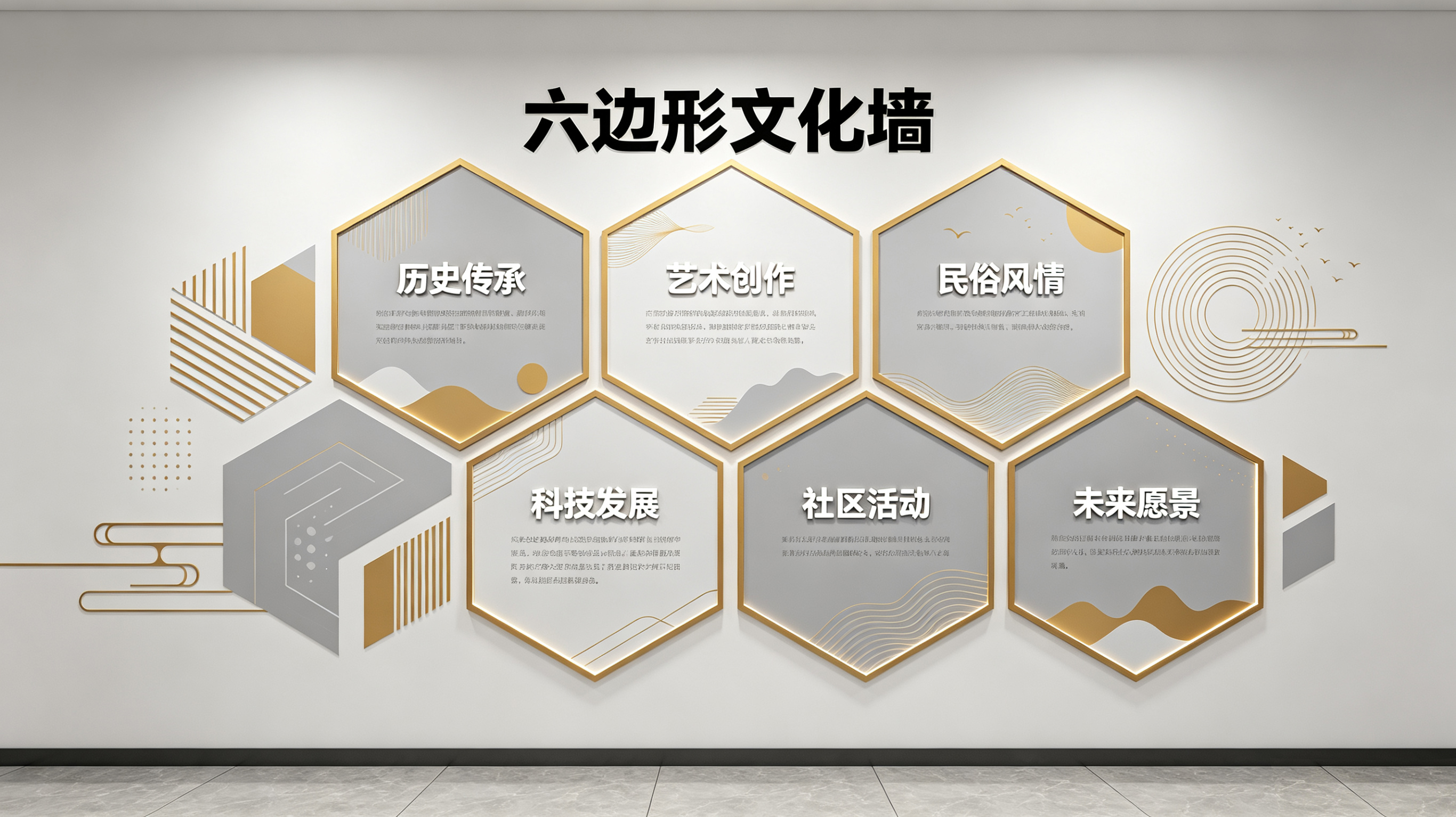  玉环企业文化墙 | 六边形信息美学